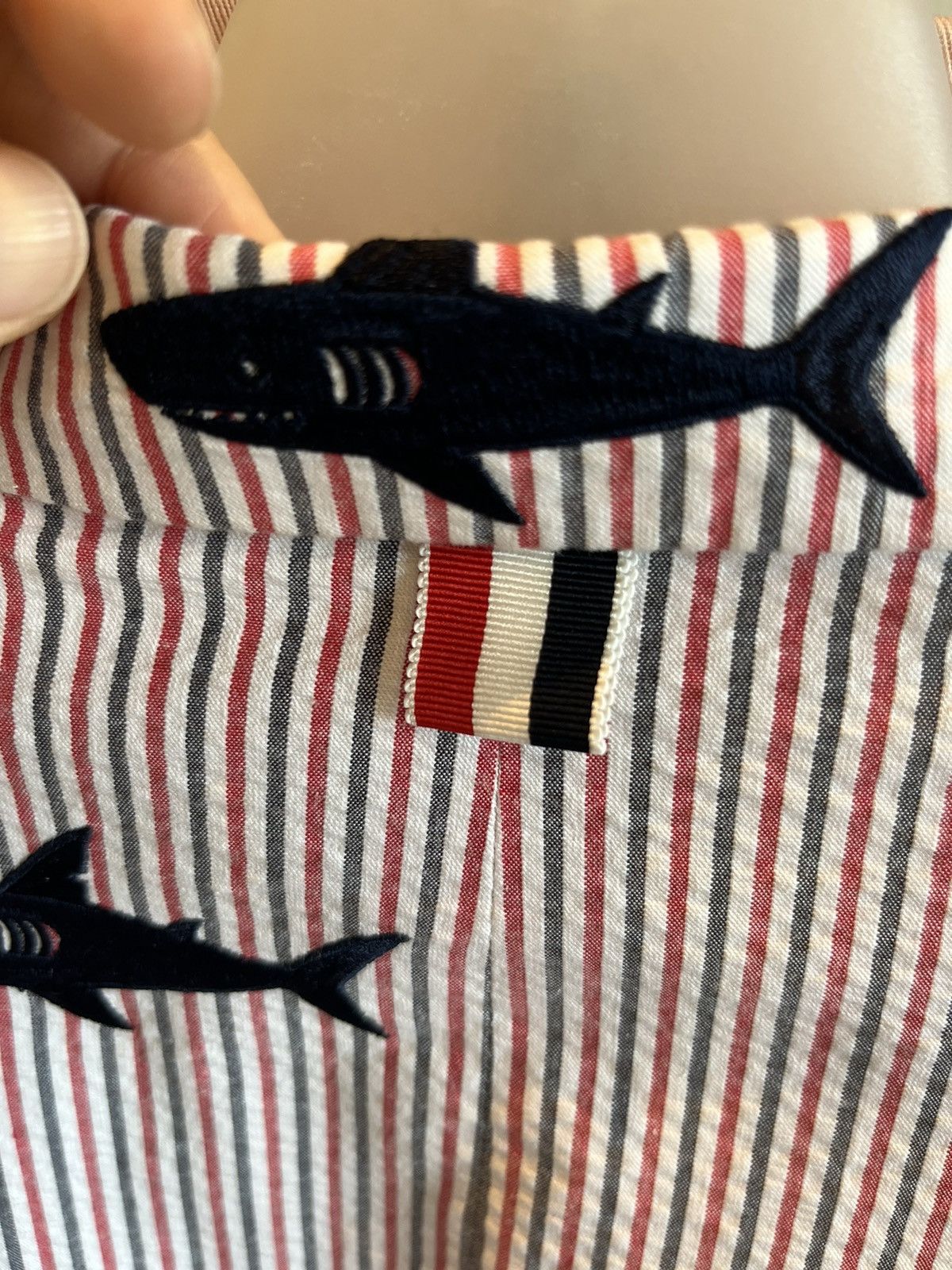 shark embroidery blazer