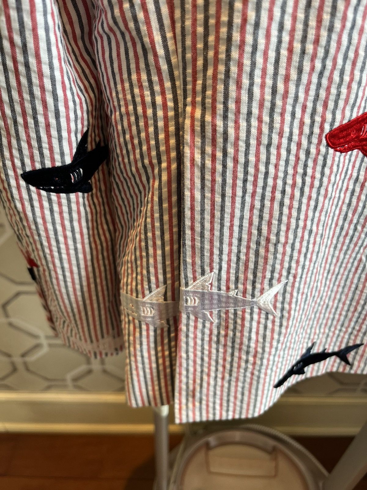shark embroidery blazer