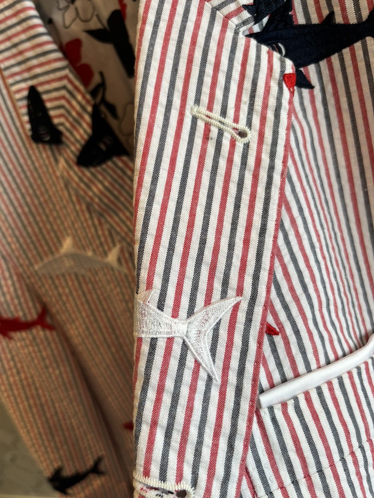 shark embroidery blazer