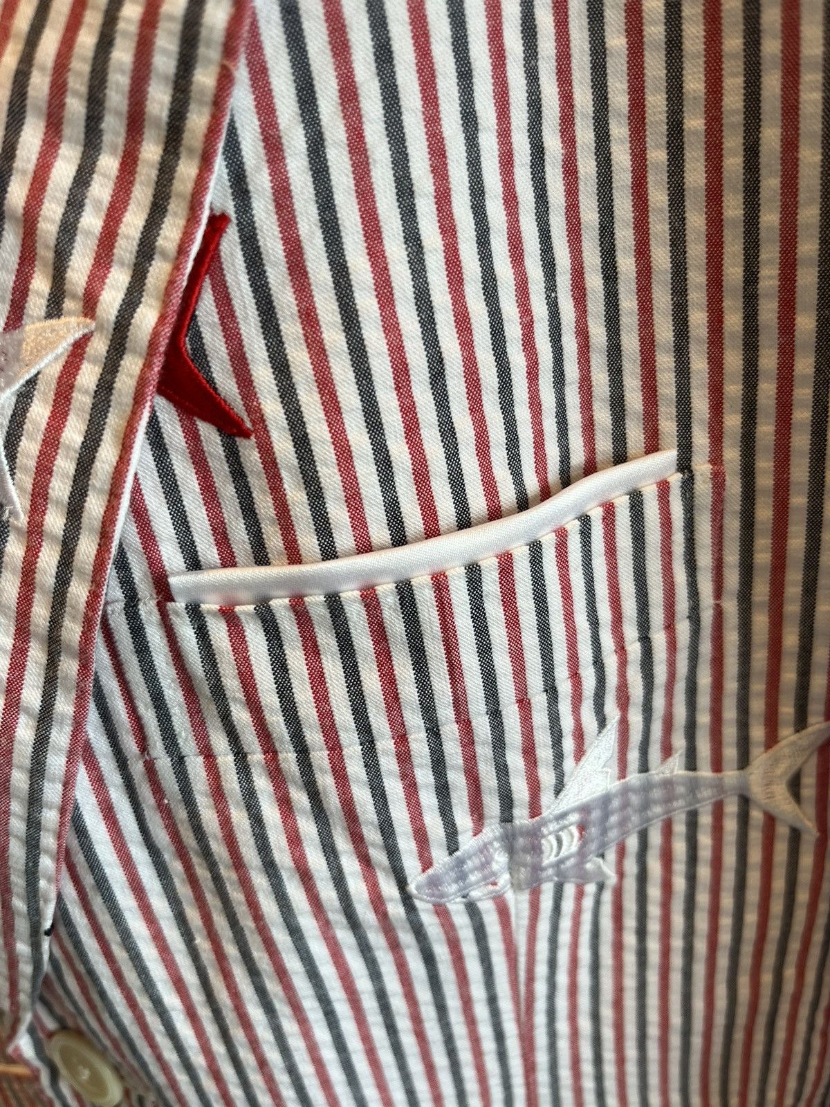 shark embroidery blazer