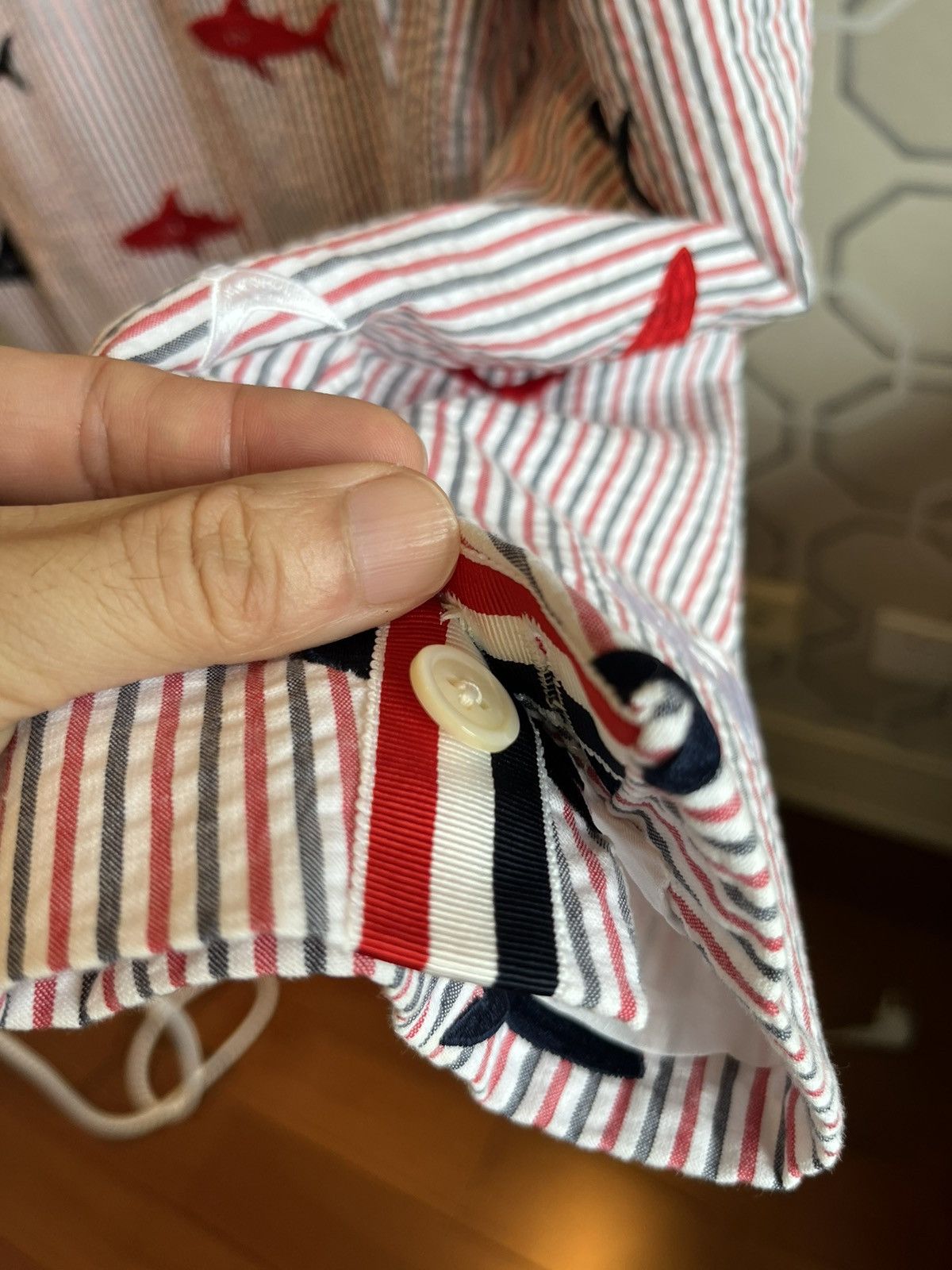 shark embroidery blazer