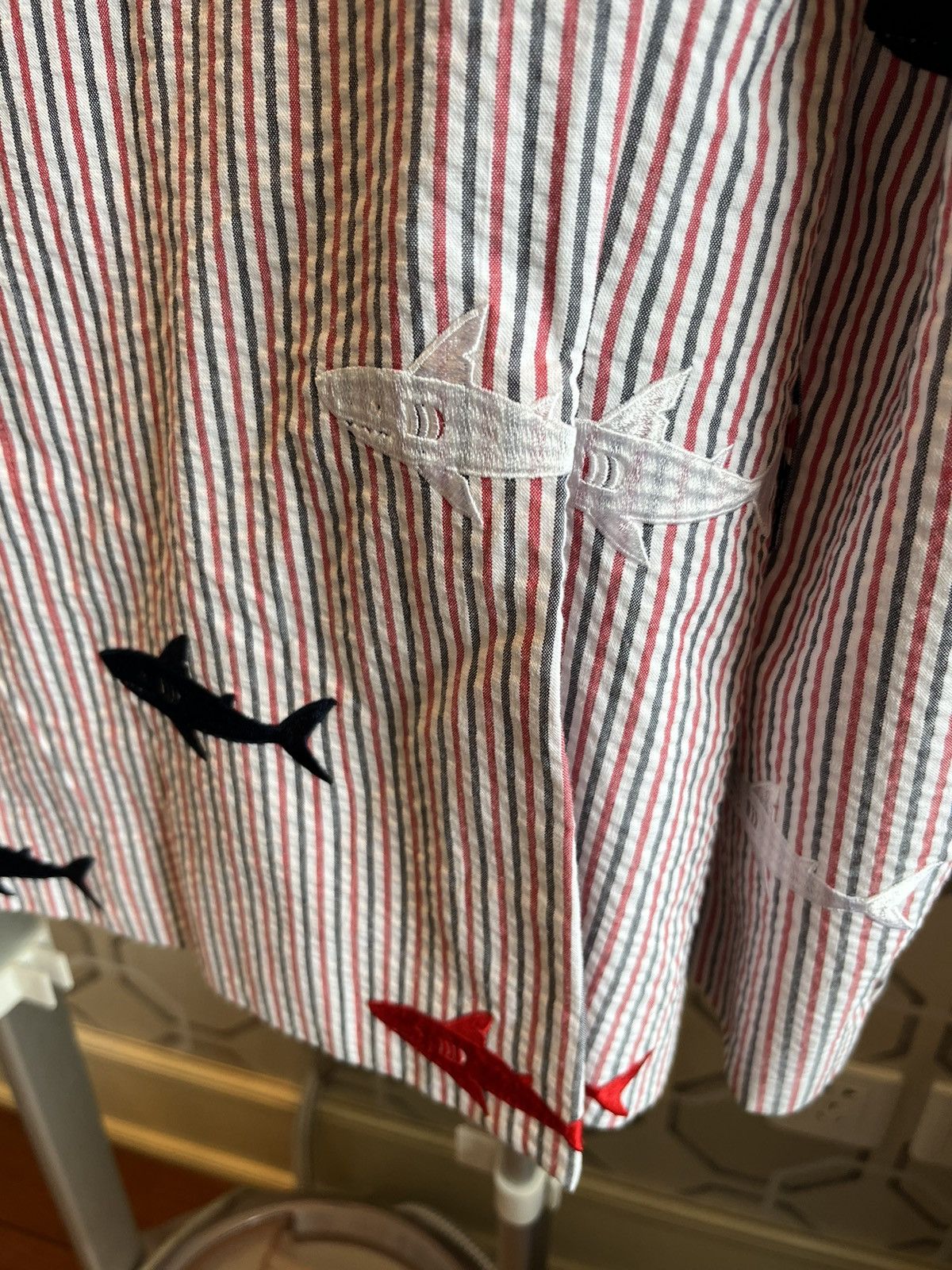 shark embroidery blazer