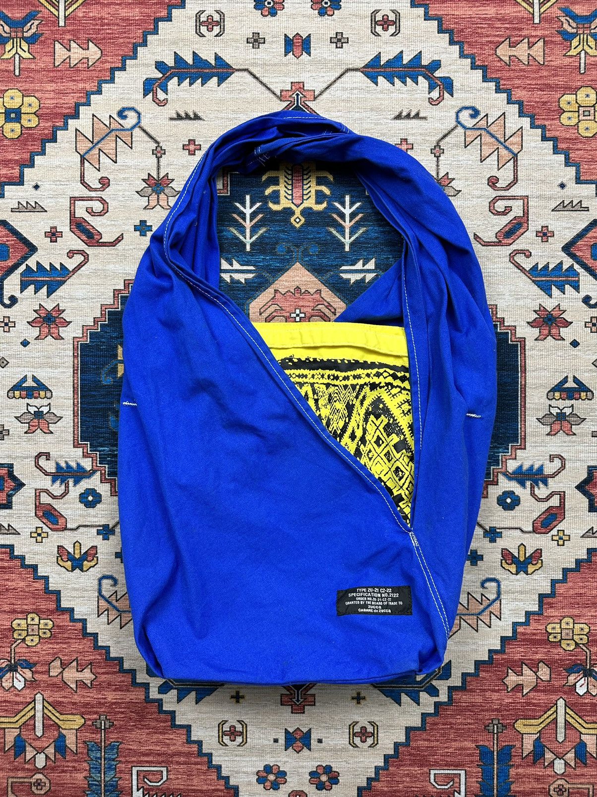 CABANE de ZUCCa × Japanese Brand × Zucca 🔥RARE🔥 CABANE DE ZUCCA DOUBLE SLING BAG TRIBAL DESIGN Size ONE SIZE - 2 Thumbnail