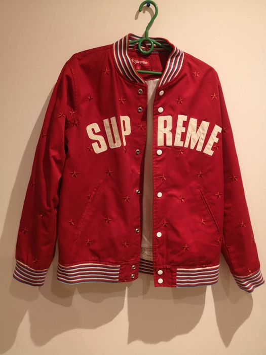 Supreme Supreme x Starter Star Embroidered Varsity Jacket - Red