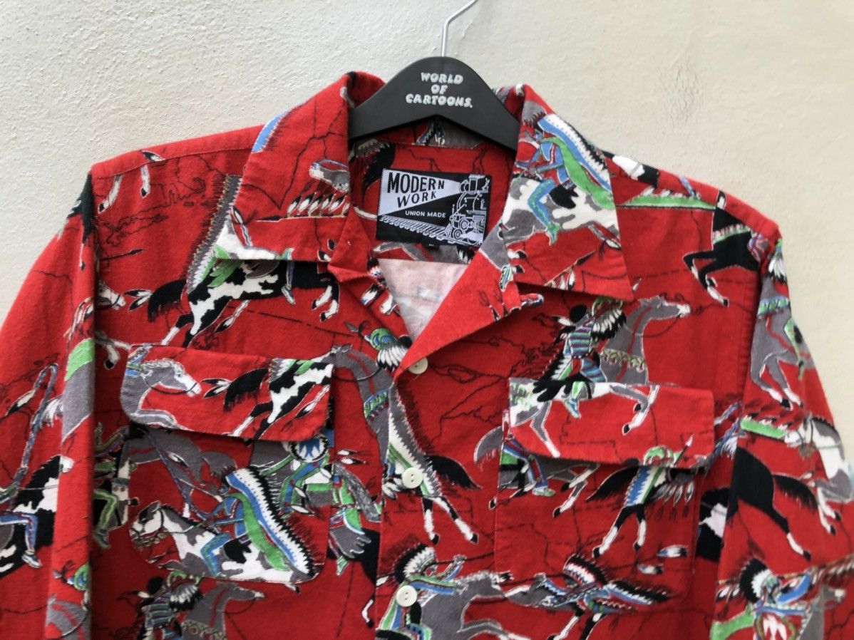 Other Modern Work Union Made Japan Apache Indian Flannel Shirt Size US M / EU 48-50 / 2 - 2 Thumbnail
