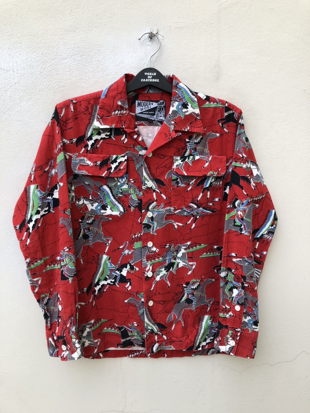image of Art x Union Made Modern Work Union Made Japan Apache Indian Flannel Shirt, Men's (Size Medium)