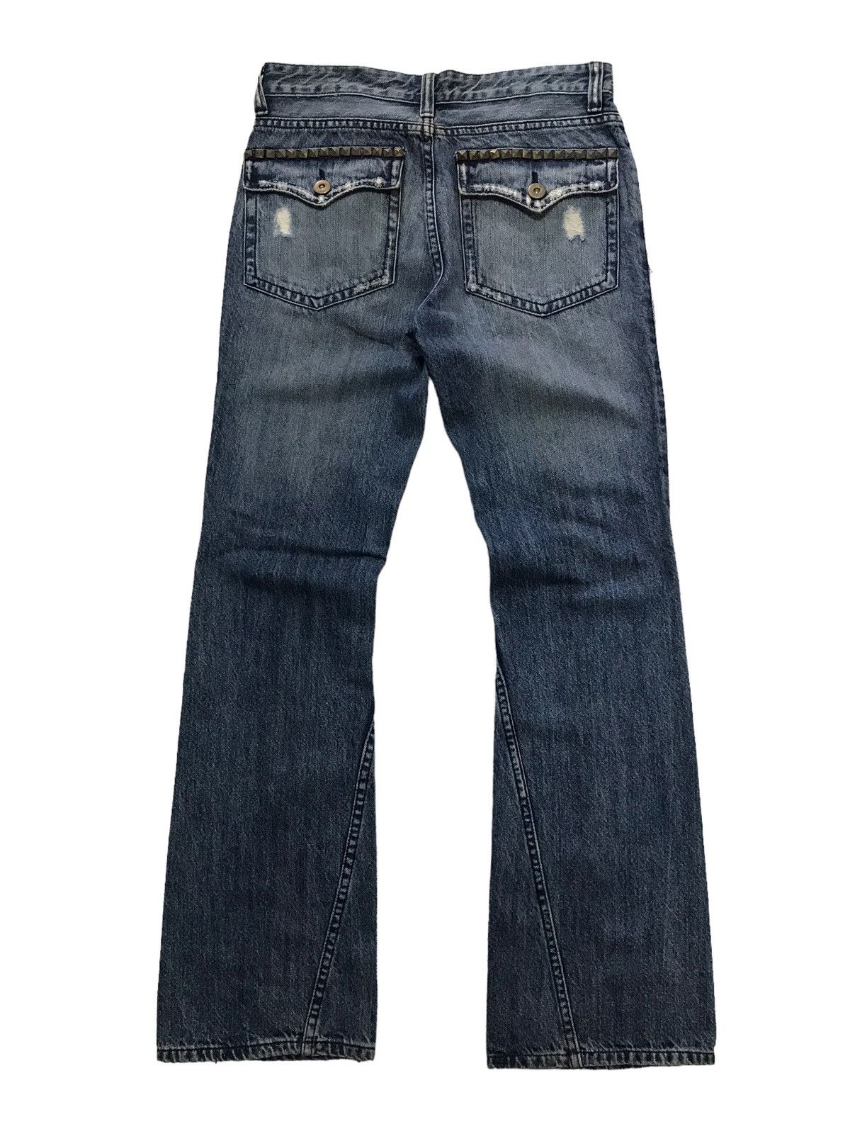 Hysteric Glamour × If Six Was Nine Flare Jeans😎Euphuistic Twist Studded Distressed Denim Pants Size US 31 - 6 Thumbnail
