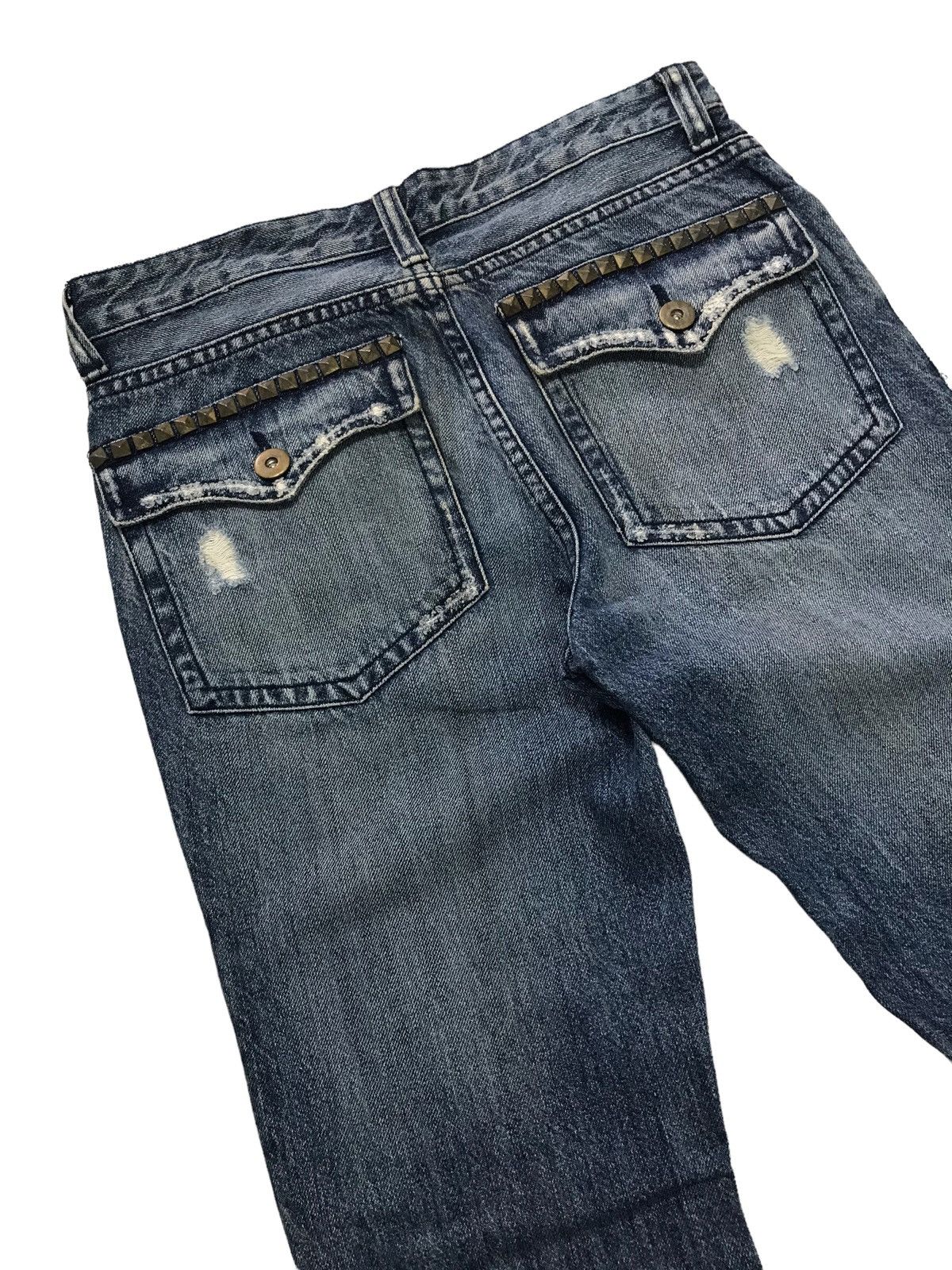 Hysteric Glamour × If Six Was Nine Flare Jeans😎Euphuistic Twist Studded Distressed Denim Pants Size US 31 - 8 Thumbnail