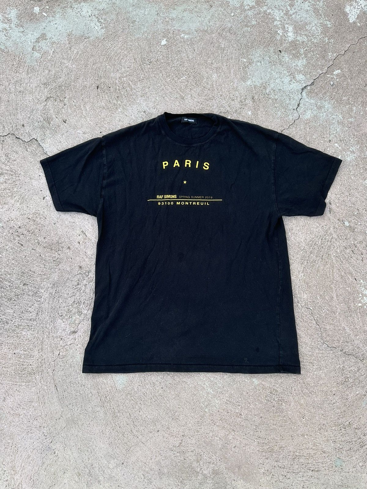 image of Ss19 93100 Montreuil Paris Raf Simons Tee T Shirt Black, Men's (Size Medium)