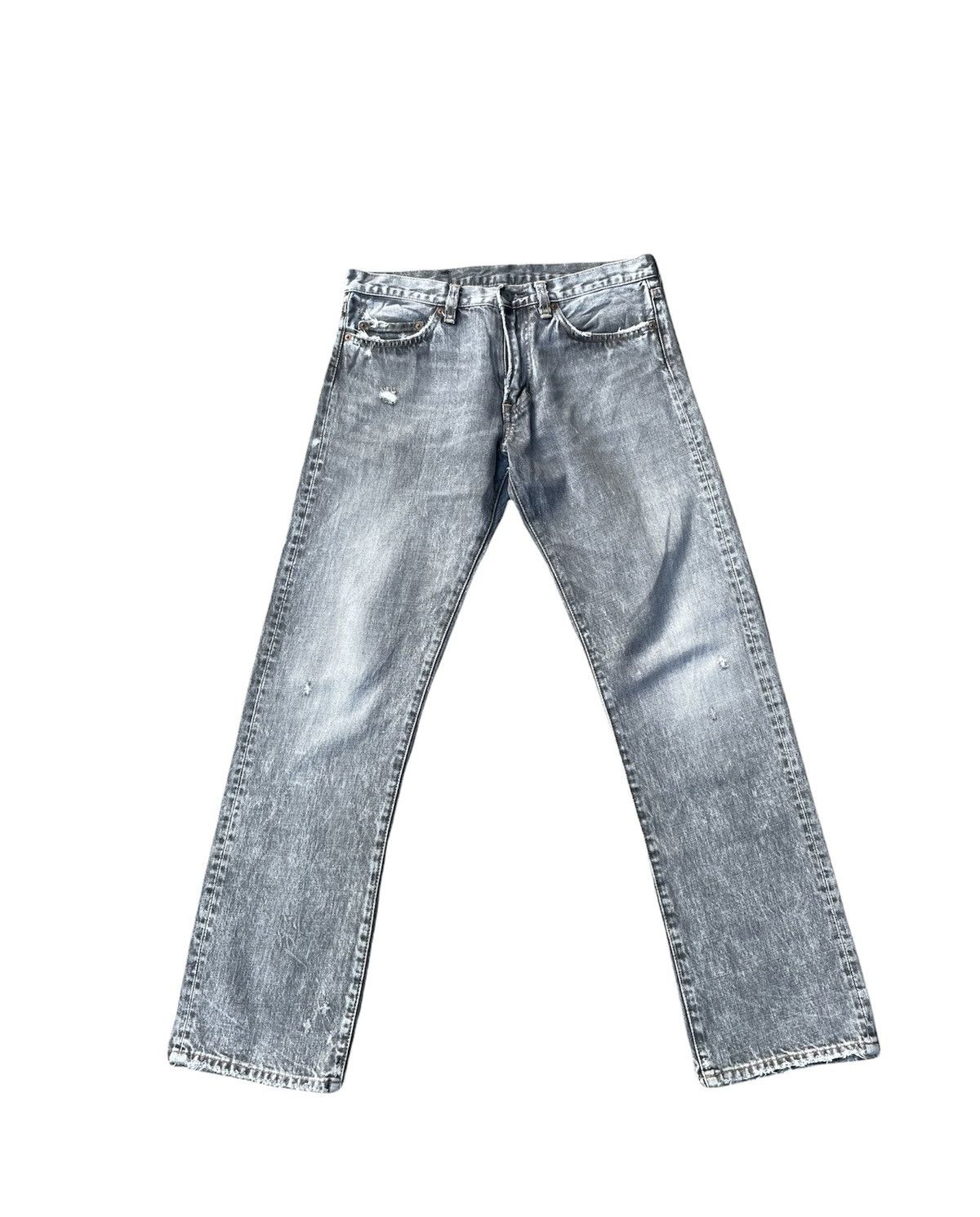If Six Was Nine Hard Core We’re From Slang Aging Distressed Denim Size US 32 / EU 48 - 1 Thumbnail