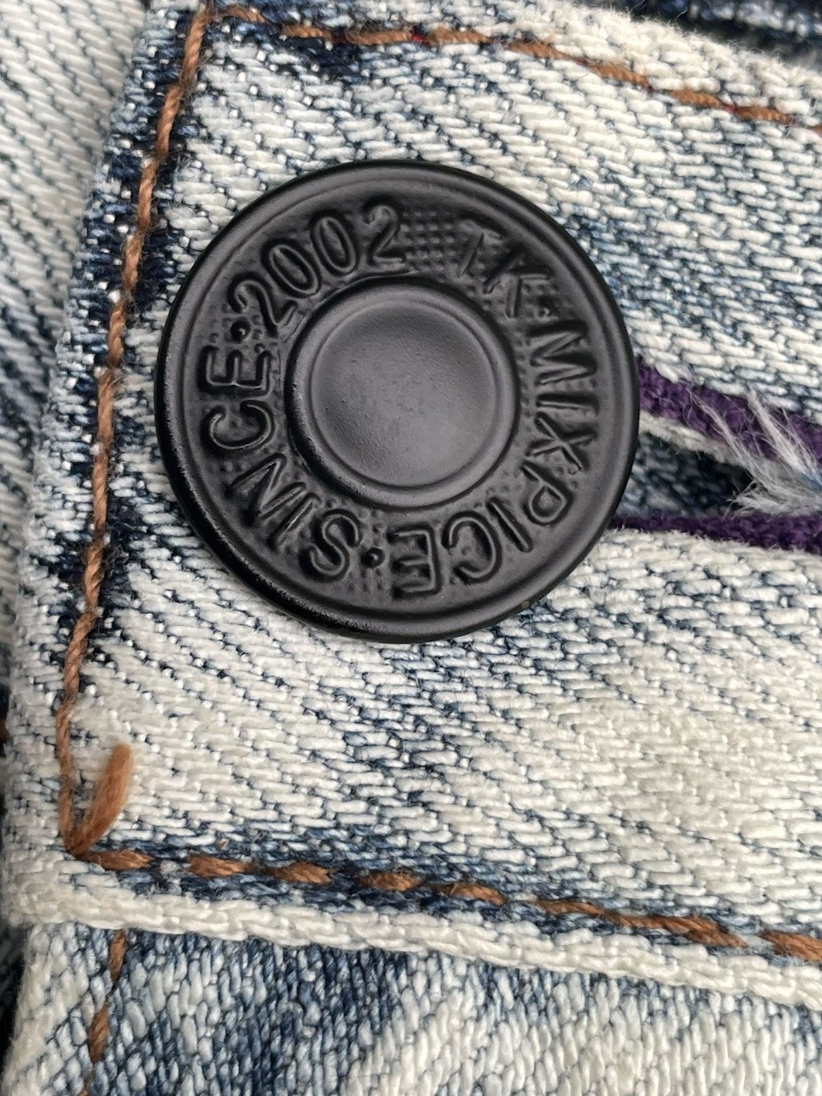 Japanese Brand TKMIXPICE Bleached Faded Denim Size US 31 - 20 Thumbnail