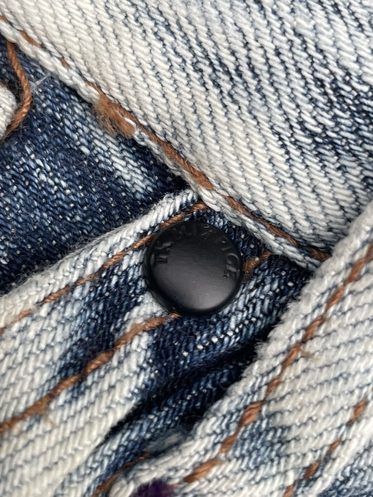 Japanese Brand TKMIXPICE Bleached Faded Denim Size US 31 - 21 Thumbnail