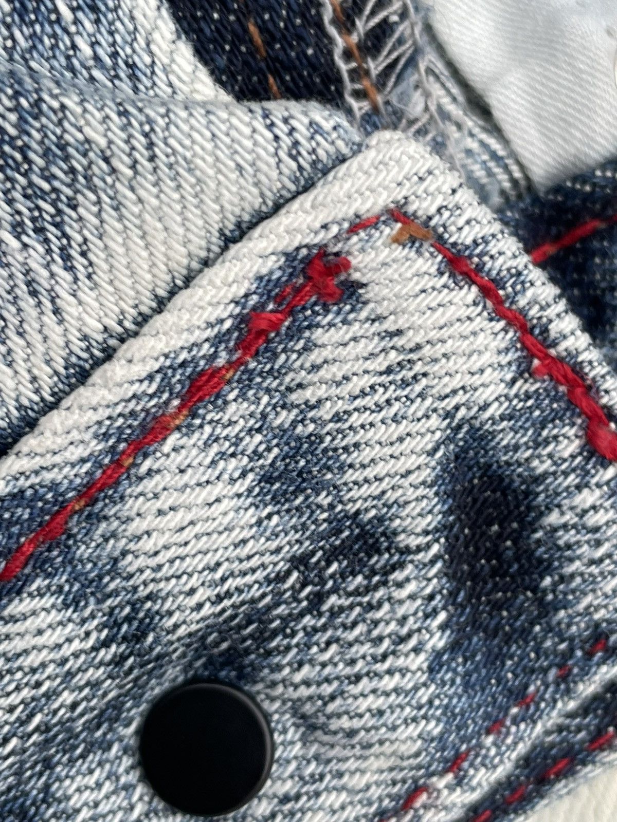 Japanese Brand TKMIXPICE Bleached Faded Denim Size US 31 - 19 Thumbnail