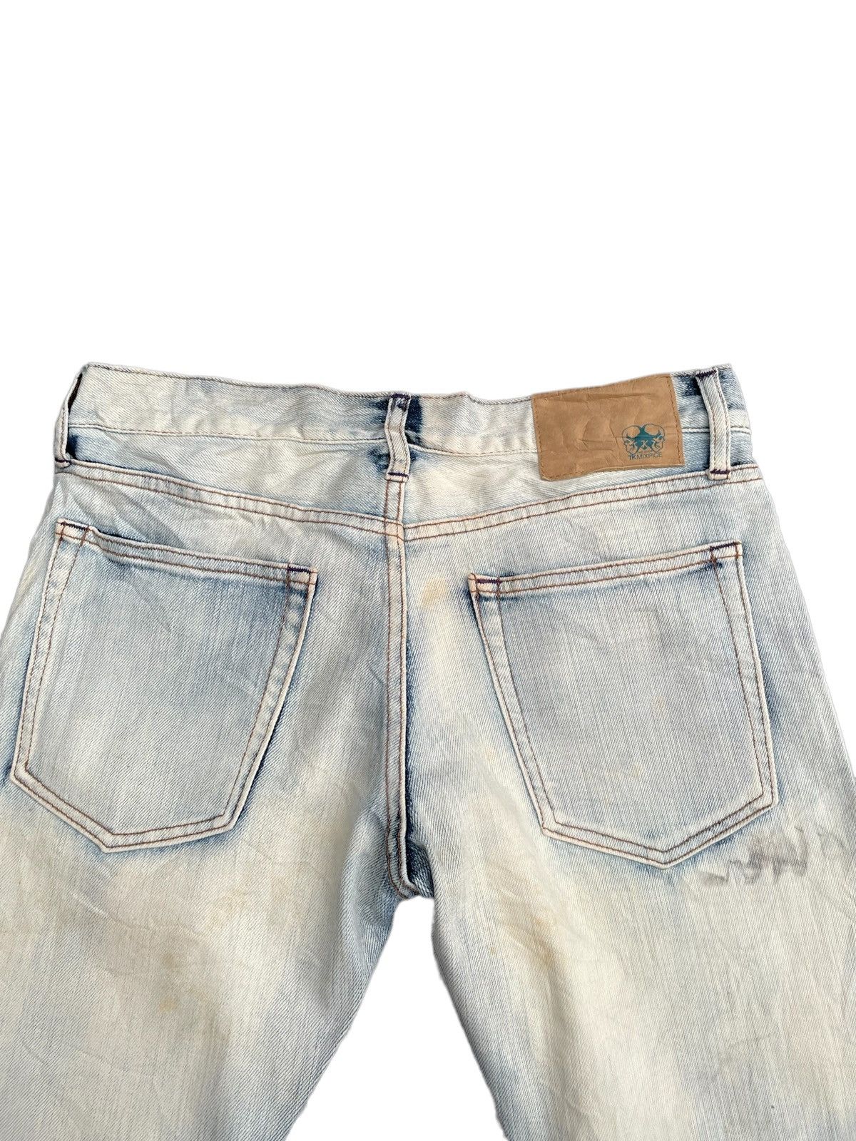 Japanese Brand TKMIXPICE Bleached Faded Denim Size US 31 - 13 Thumbnail