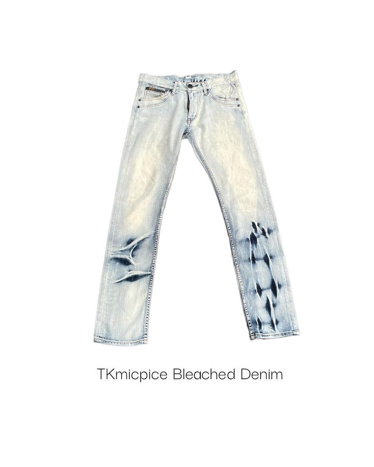 Japanese Brand TKMIXPICE Bleached Faded Denim Size US 31 - 1 Thumbnail