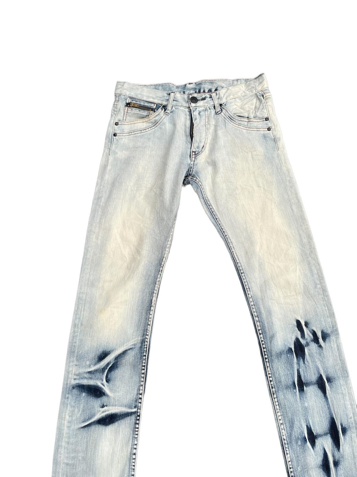 Japanese Brand TKMIXPICE Bleached Faded Denim Size US 31 - 4 Thumbnail