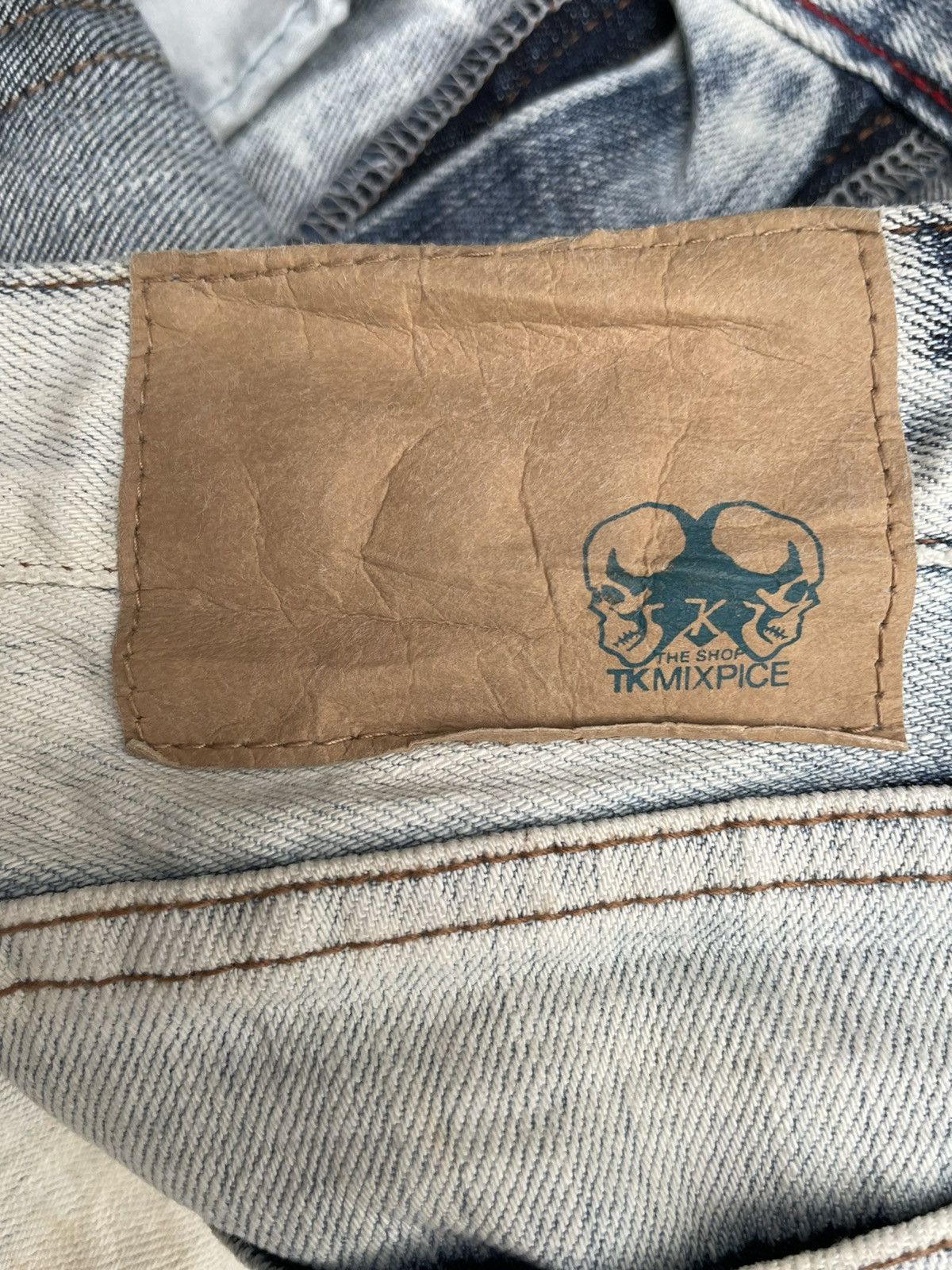Japanese Brand TKMIXPICE Bleached Faded Denim Size US 31 - 15 Thumbnail