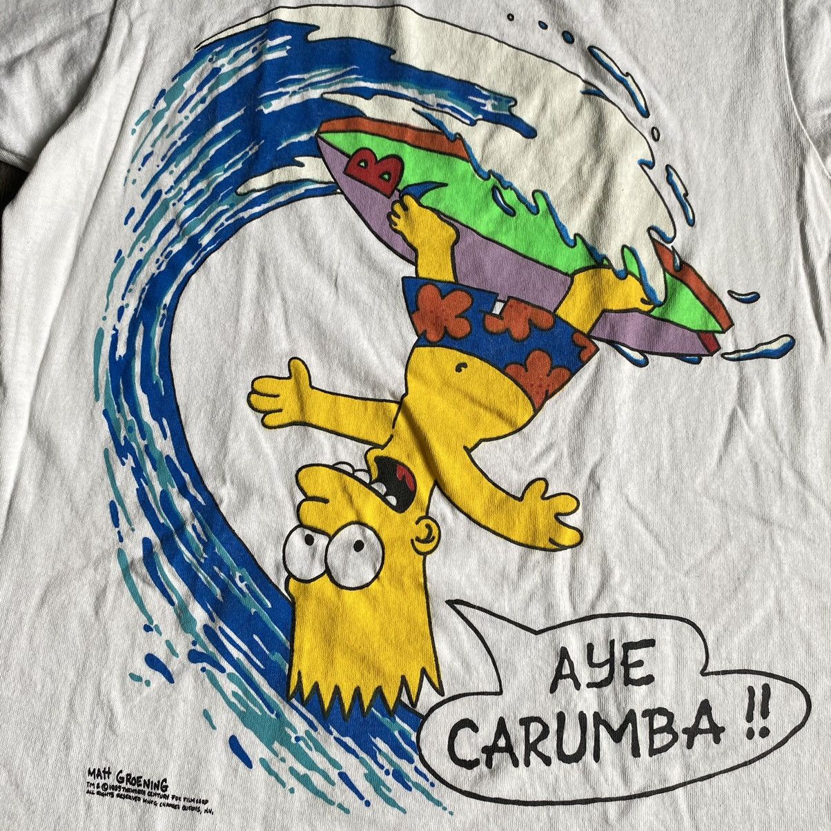 The Simpsons Rare Vintage 1989 Bart Simpson Aye Carumba! Graphic Logo Tee Size US M / EU 48-50 / 2 - 3 Thumbnail