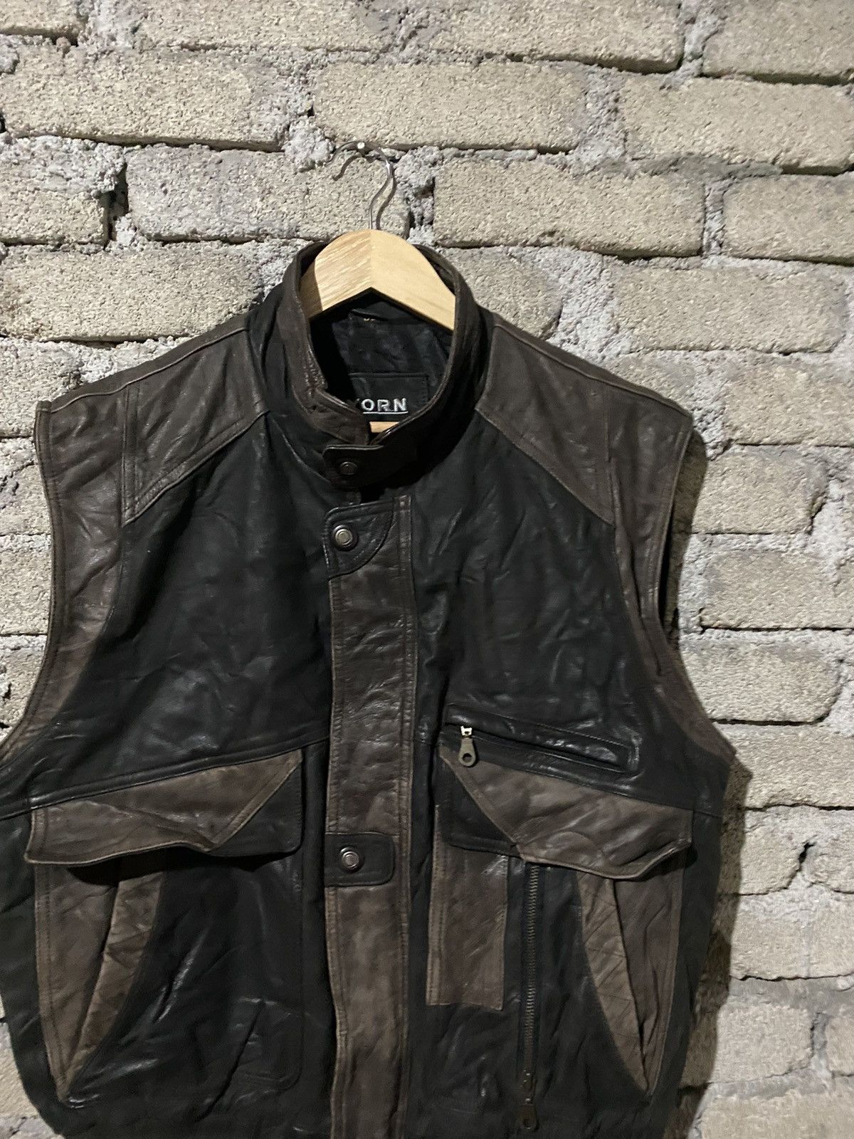 Genuine Leather × Leather × Vintage 🔥SALE🔥YORN LEATHER VEST VINTAGE STYLE Size US L / EU 52-54 / 3 - 5 Thumbnail