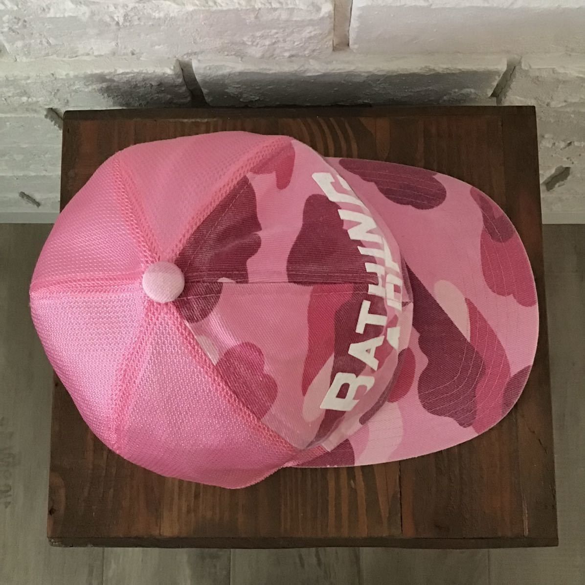 Bape BAPE pink camo New York logo trucker hat mesh cap ★ Size ONE SIZE - 6 Thumbnail
