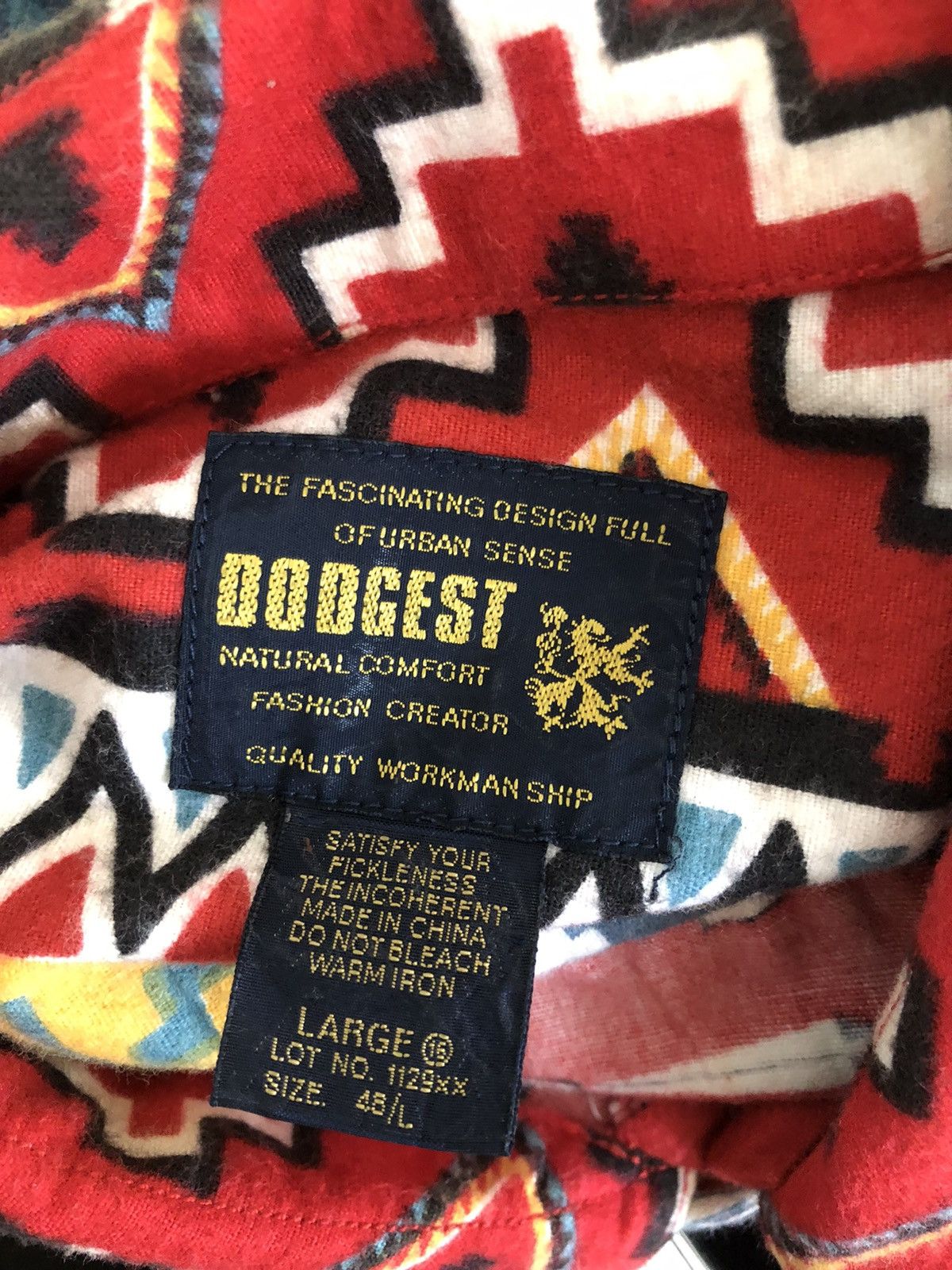 Vintage Vintage 90s DODGEST Japan Indian Native Oversized Flannel Size US L / EU 52-54 / 3 - 14 Thumbnail