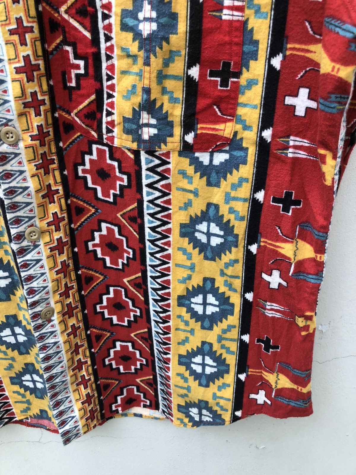 Vintage Vintage 90s DODGEST Japan Indian Native Oversized Flannel Size US L / EU 52-54 / 3 - 6 Thumbnail
