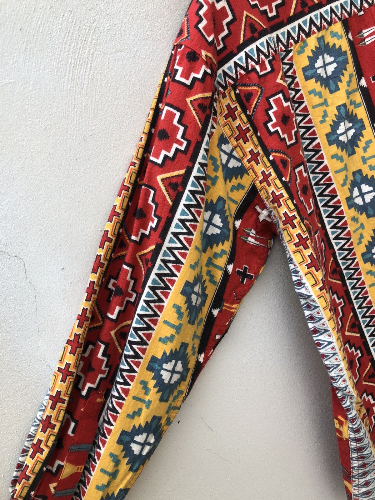 Vintage Vintage 90s DODGEST Japan Indian Native Oversized Flannel Size US L / EU 52-54 / 3 - 13 Thumbnail