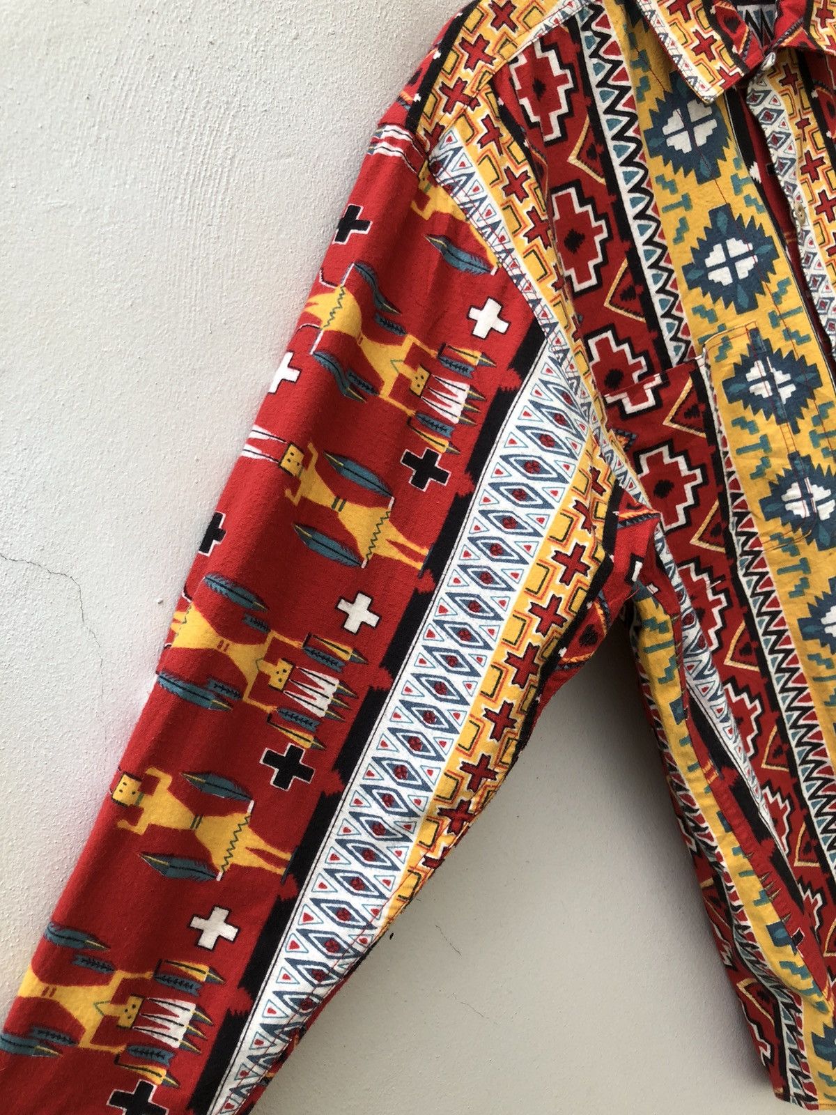 Vintage Vintage 90s DODGEST Japan Indian Native Oversized Flannel Size US L / EU 52-54 / 3 - 9 Thumbnail