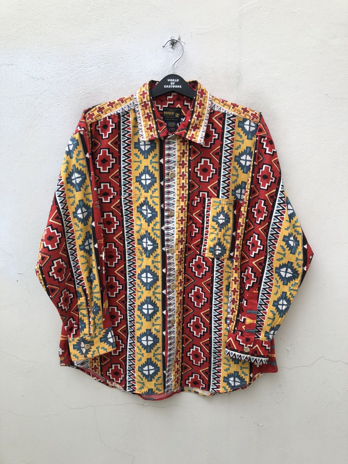 Vintage Vintage 90s DODGEST Japan Indian Native Oversized Flannel Size US L / EU 52-54 / 3 - 1 Thumbnail