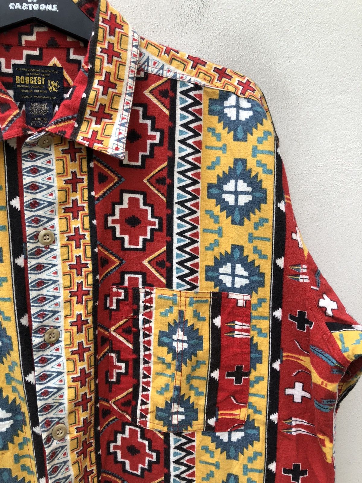 Vintage Vintage 90s DODGEST Japan Indian Native Oversized Flannel Size US L / EU 52-54 / 3 - 5 Thumbnail