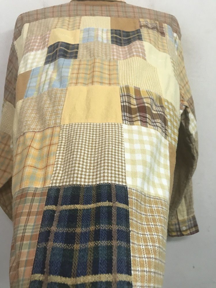 Karl Helmut KARL HELMUT Multi Color Patchwork Long Sleeve Flannel Shirt Size US L / EU 52-54 / 3 - 12 Thumbnail