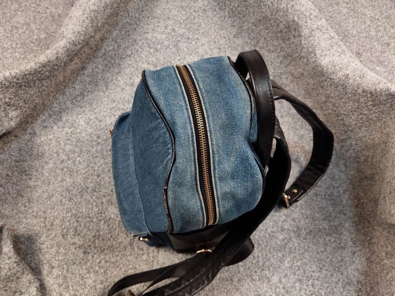 Miss Sixty Miss Sixty Mini Backpack Faded Blue Denim Y2K Style Size ONE SIZE - 7 Thumbnail