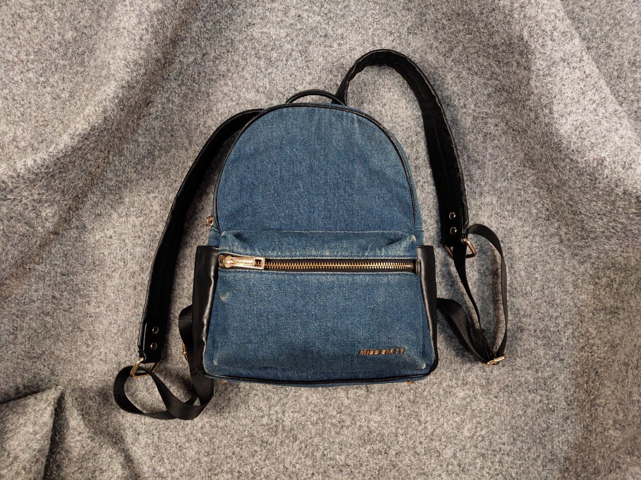 Miss Sixty Miss Sixty Mini Backpack Faded Blue Denim Y2K Style Size ONE SIZE - 1 Thumbnail