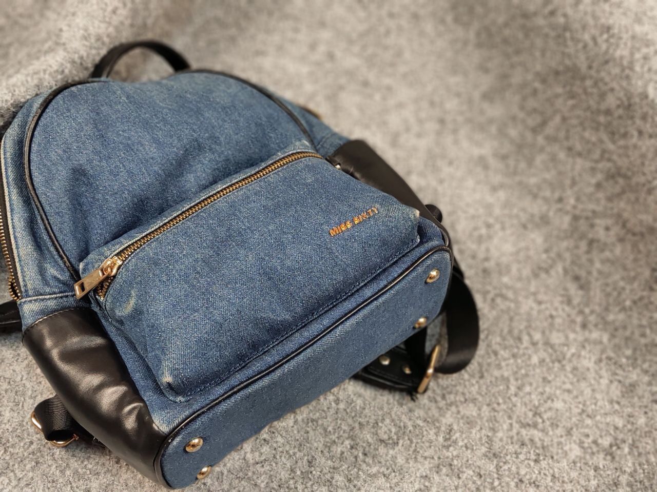 Miss Sixty Miss Sixty Mini Backpack Faded Blue Denim Y2K Style Size ONE SIZE - 17 Thumbnail