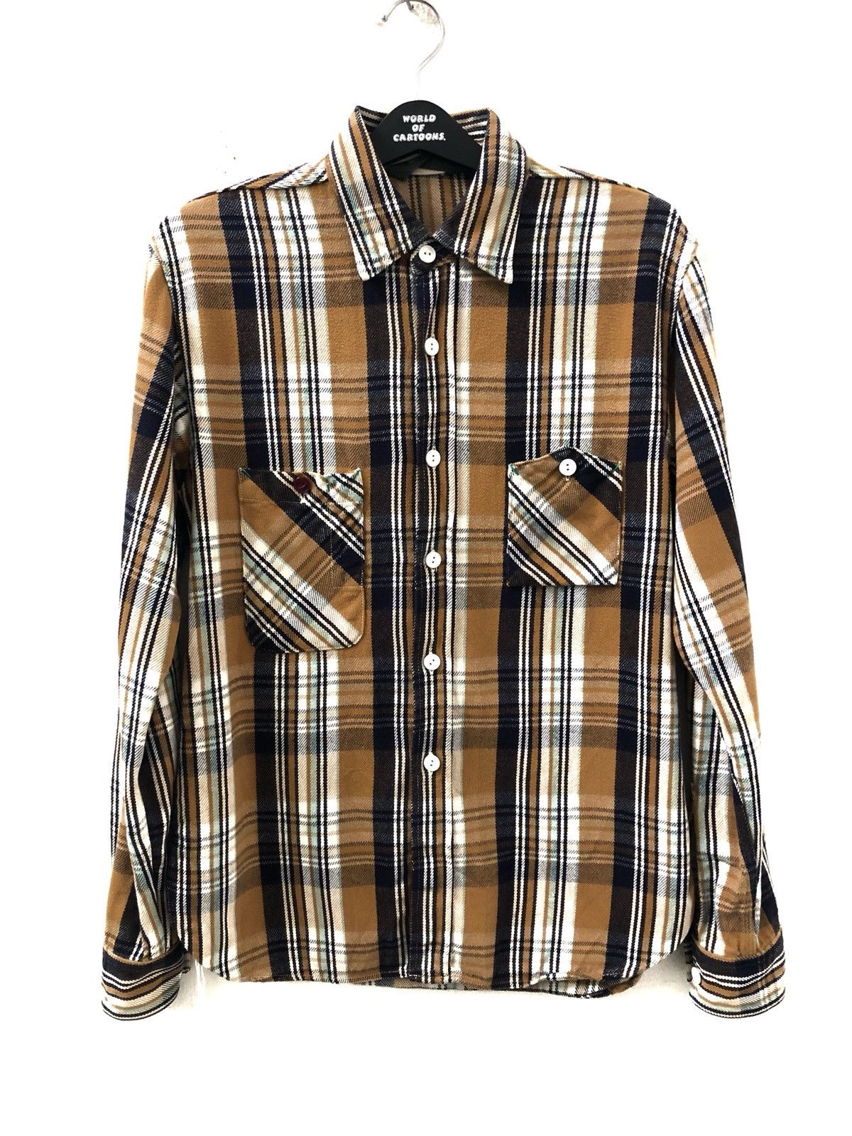 FOB Factory × Japanese Brand Japan Made Multi Color Check Selvedge Gusset Flannel Shirt Size US M / EU 48-50 / 2 - 1 Thumbnail