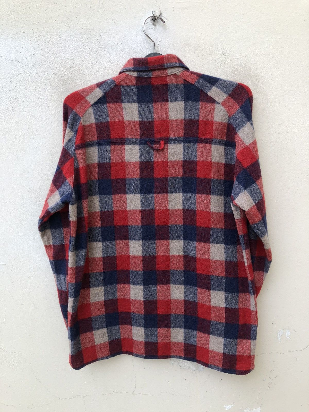 Japanese Brand PHABL JAPAN Double Pocket Checks Wool Flannel Shirt Size US M / EU 48-50 / 2 - 6 Thumbnail