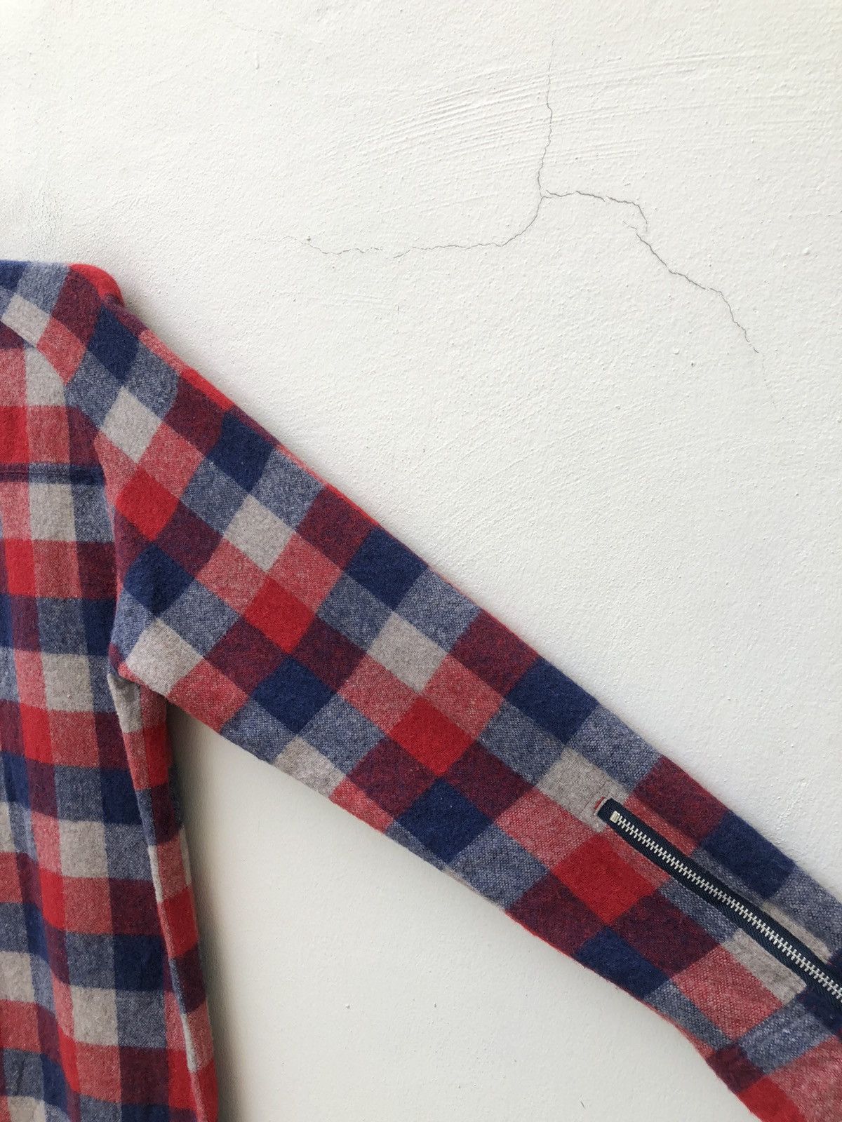 Japanese Brand PHABL JAPAN Double Pocket Checks Wool Flannel Shirt Size US M / EU 48-50 / 2 - 8 Thumbnail
