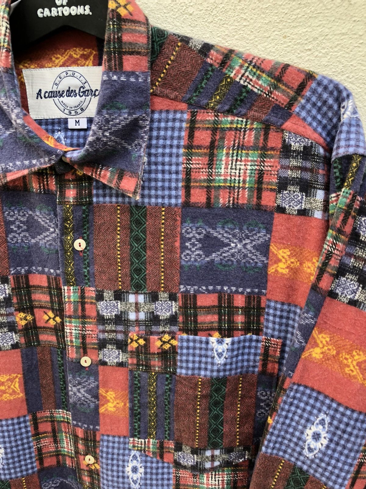 Designer A Cause des Garcons Patchwork Print Flannel Shirt Size US M / EU 48-50 / 2 - 2 Thumbnail