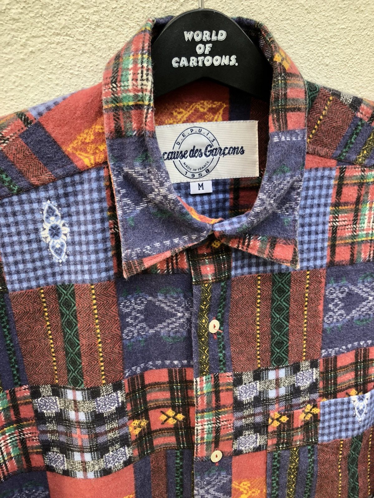 Designer A Cause des Garcons Patchwork Print Flannel Shirt Size US M / EU 48-50 / 2 - 3 Thumbnail