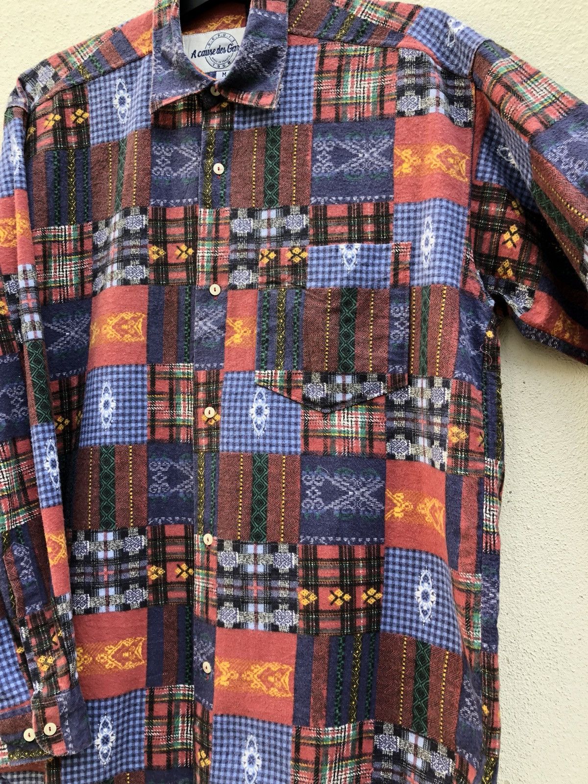 Designer A Cause des Garcons Patchwork Print Flannel Shirt Size US M / EU 48-50 / 2 - 5 Thumbnail