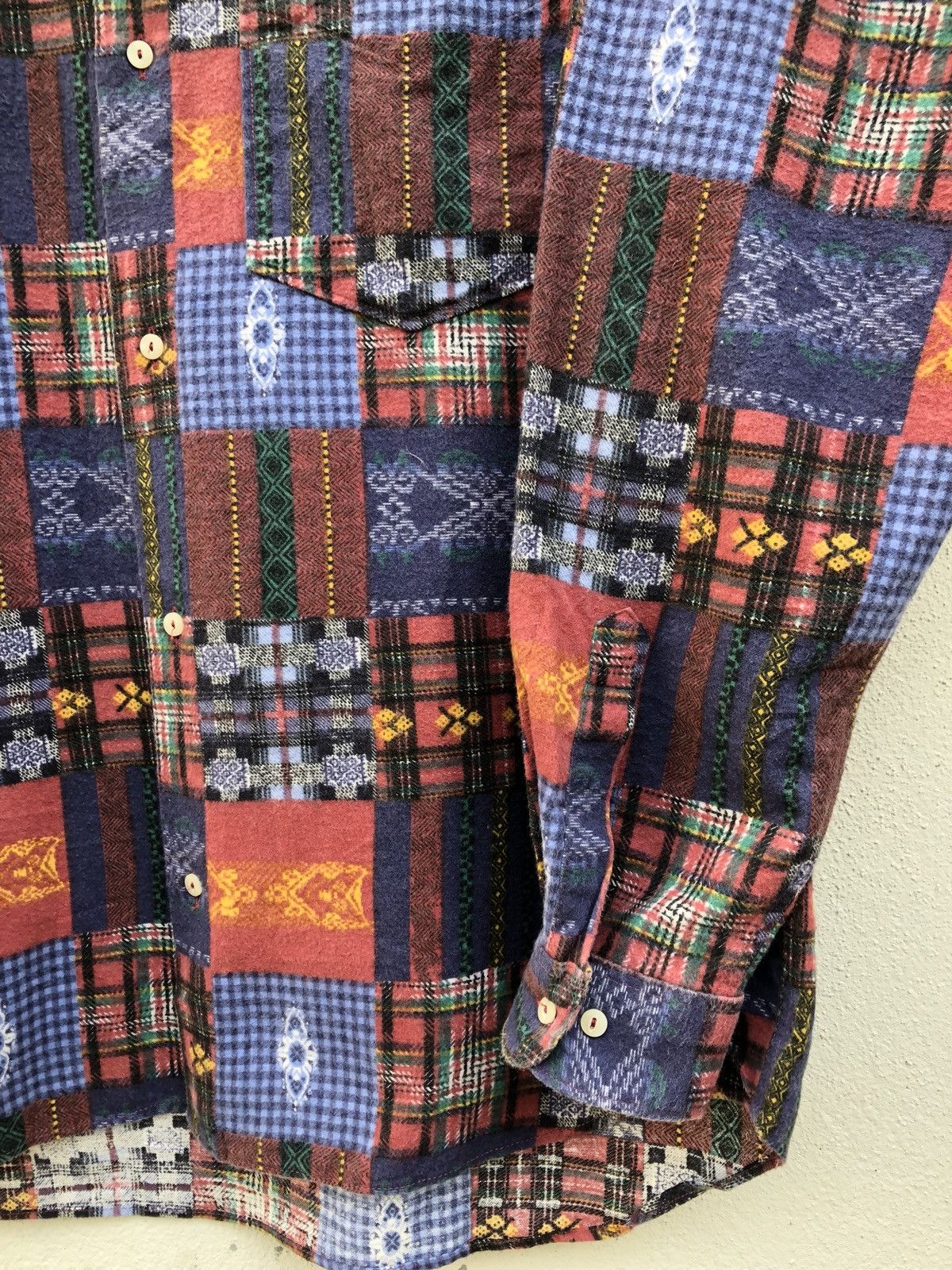 Designer A Cause des Garcons Patchwork Print Flannel Shirt Size US M / EU 48-50 / 2 - 4 Thumbnail