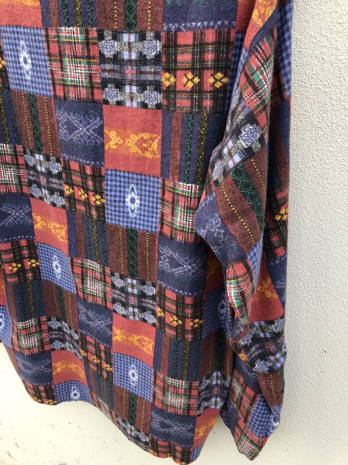 Designer A Cause des Garcons Patchwork Print Flannel Shirt Size US M / EU 48-50 / 2 - 11 Thumbnail