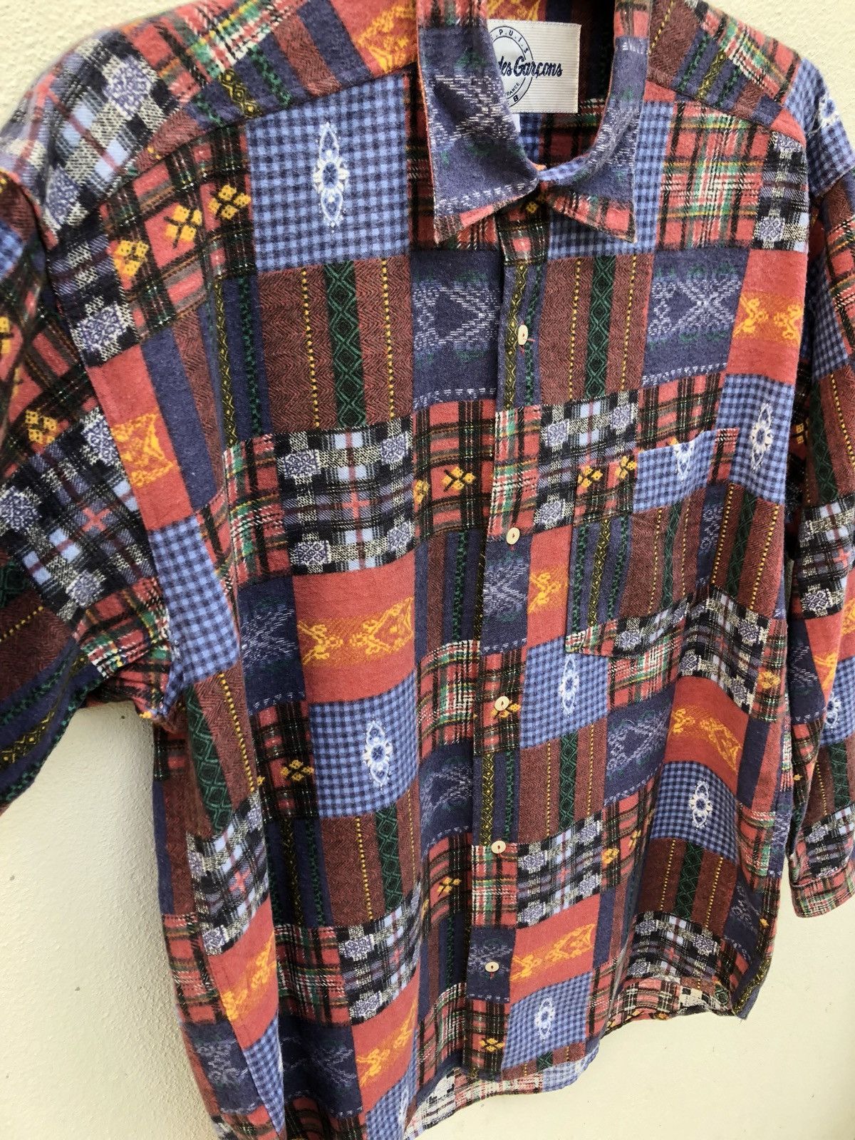 Designer A Cause des Garcons Patchwork Print Flannel Shirt Size US M / EU 48-50 / 2 - 6 Thumbnail