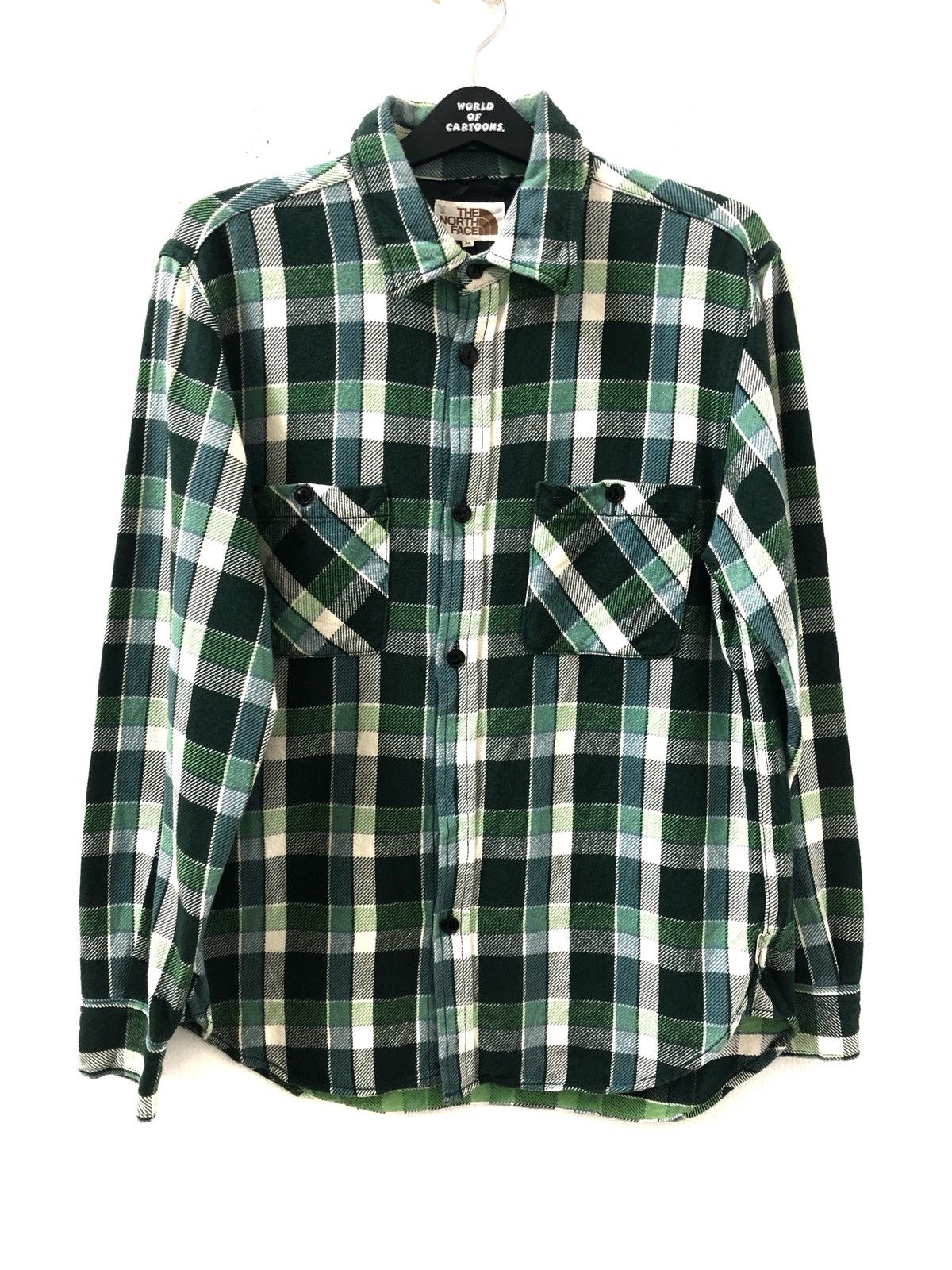image of The North Face Multi Color Double Pocket Checkered Flannel Work Shirt, Men's (Size Medium)