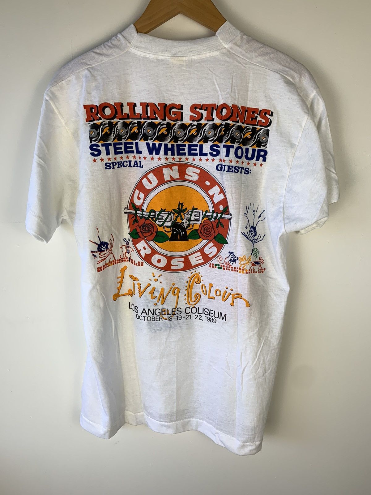 Band Tees Vintage 1989 Rolling Stones Steel Wheels Tour Tee Size US M / EU 48-50 / 2 - 2 Thumbnail