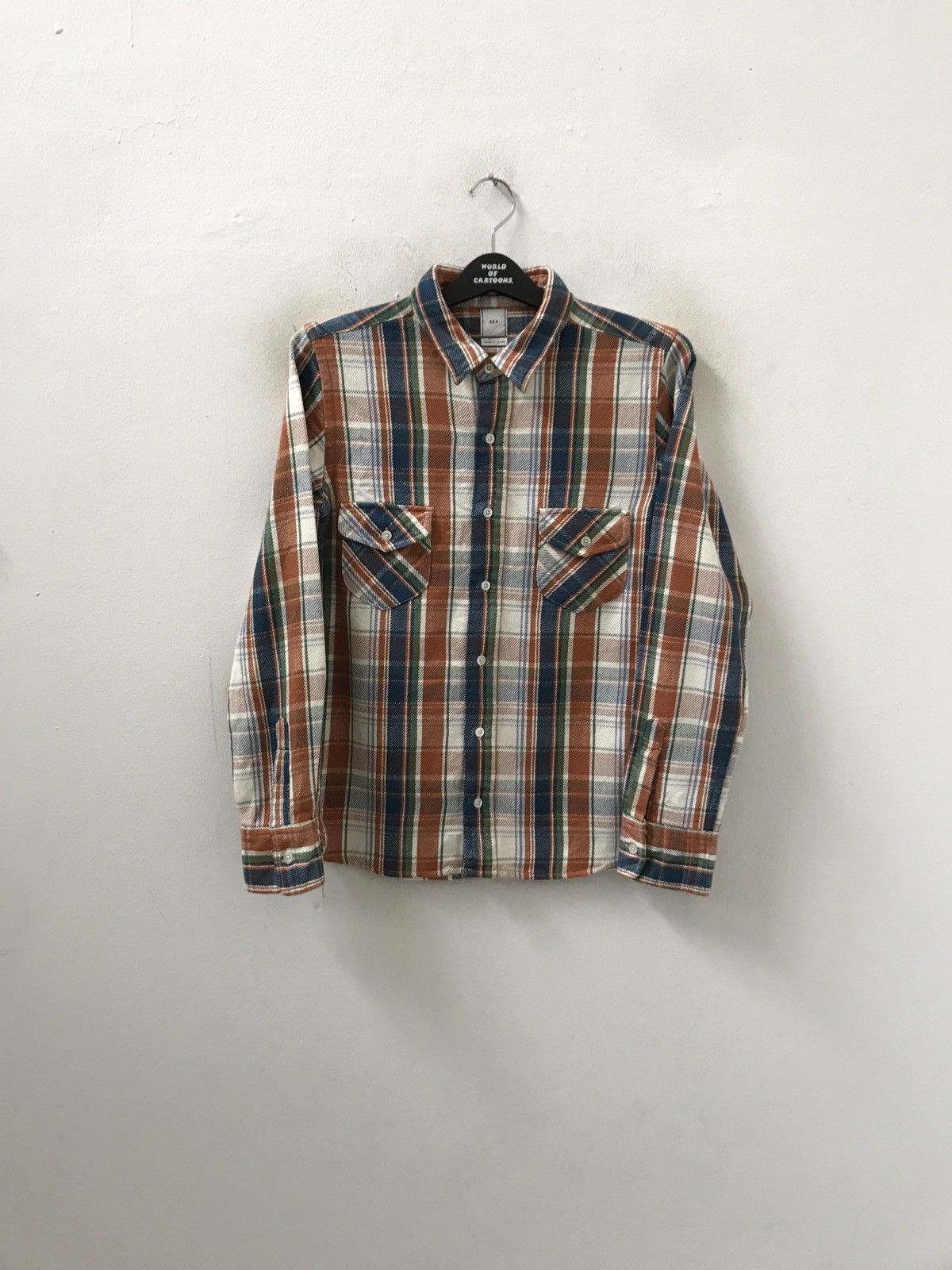 Japanese Brand SEA Made in Japan Double Pocket Gusset Flannel Shirt ...