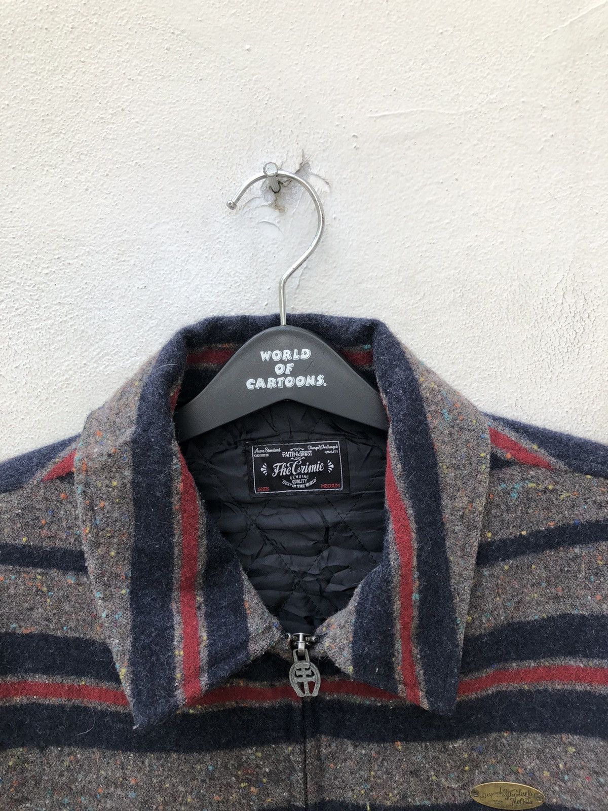 Vintage The Crimie Japan Border Striped Wool Flannel Jacket Size US M / EU 48-50 / 2 - 9 Thumbnail