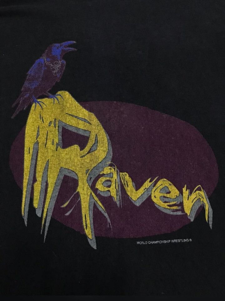 Vintage Vintage 90s WCW Raven T-Shirt Size US XL / EU 56 / 4 - 3 Thumbnail