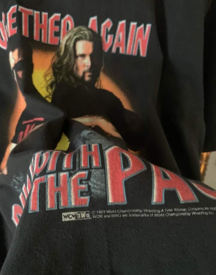 WWF Vintage 90s WCW NWO The Outsider T-Shirt Size US M / EU 48-50 / 2 - 3 Thumbnail