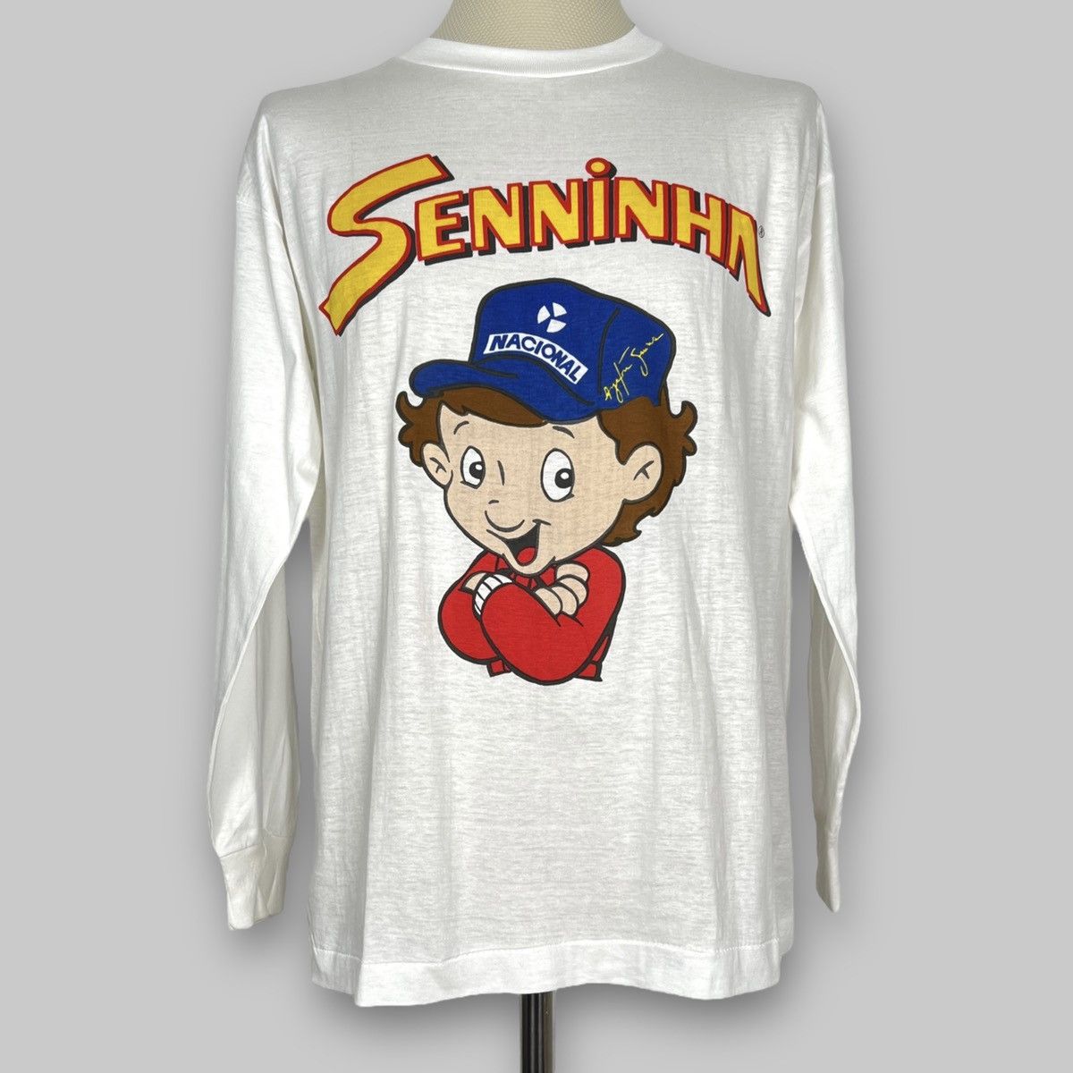 Formula 1 Vintage 90s Ayrton Senna ‘Senninha’ Long Sleeved Shirt Size US L / EU 52-54 / 3 - 1 Thumbnail